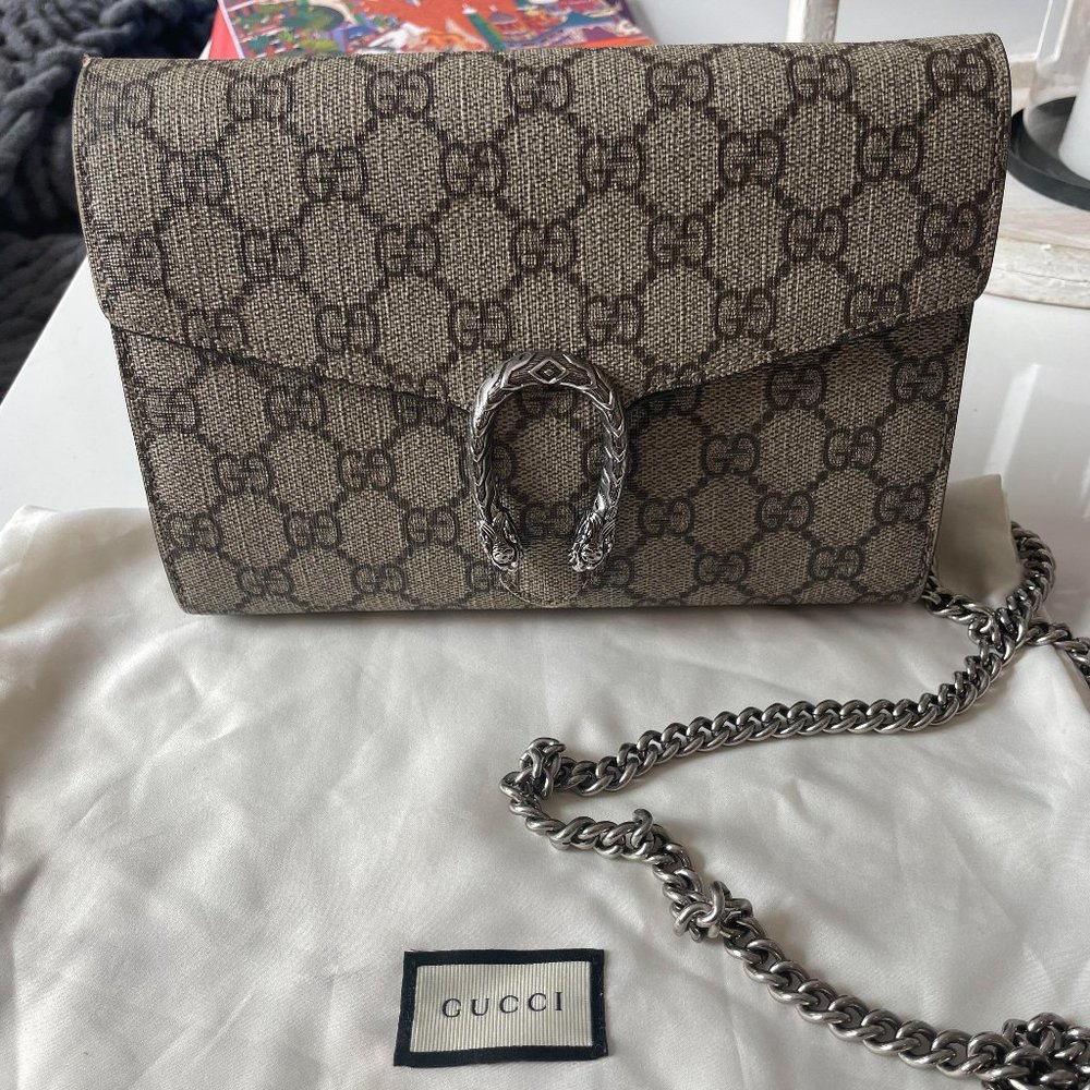 GUCCI Dionysus GG Chain Wallet AUTHENTIC